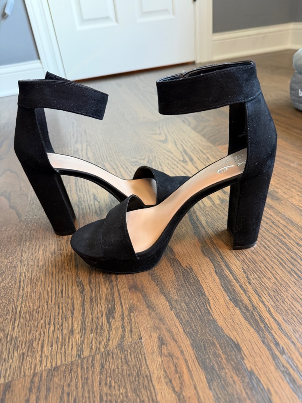 Mix No. 6 Black Suede Ankle-Strap Platform Heels - Picture 5 of 5